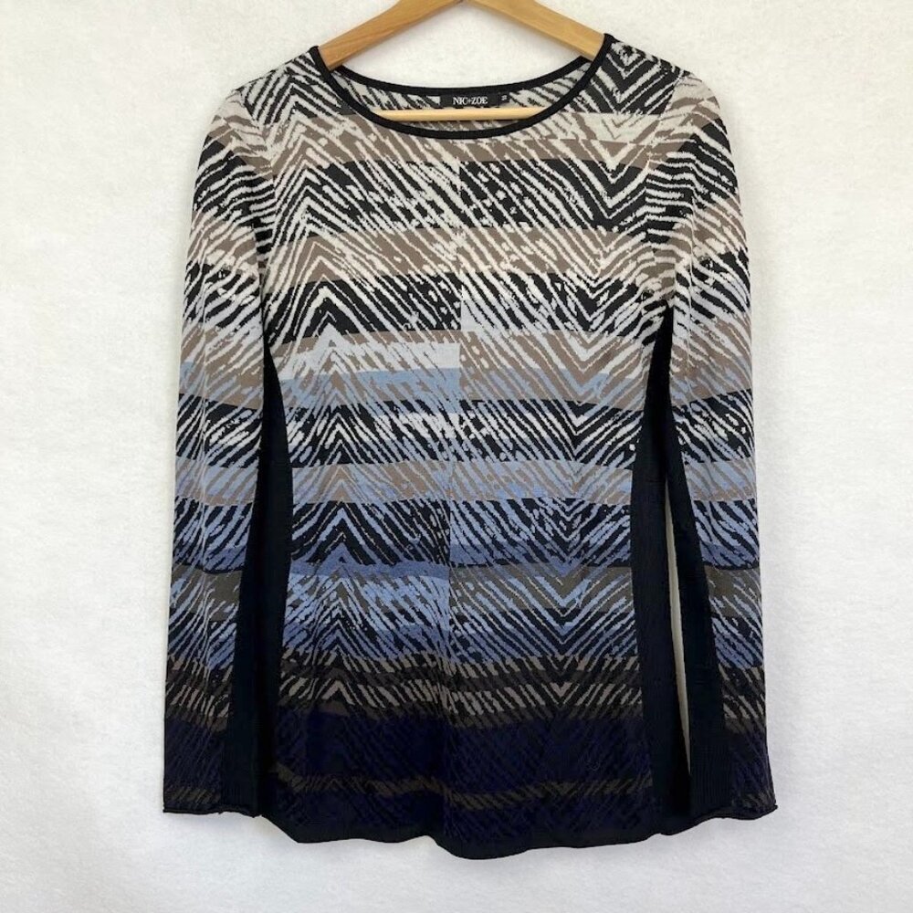 Nic + Zoe Lightweight Sweater Preppy Dark Academia Grandma Core Neutral M